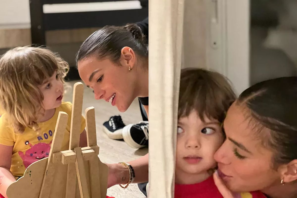 Clara Maria e Bruna Marquezine brincando