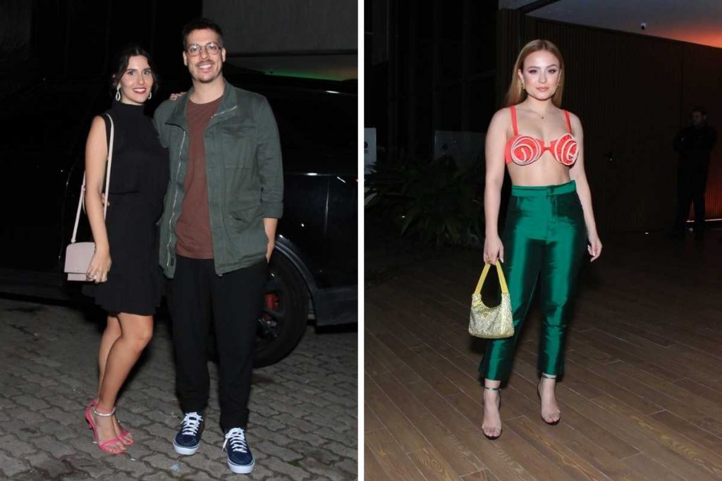 fotomontagem de Fábio Porchat e Larissa Manoela no aniversário de camila queiroz