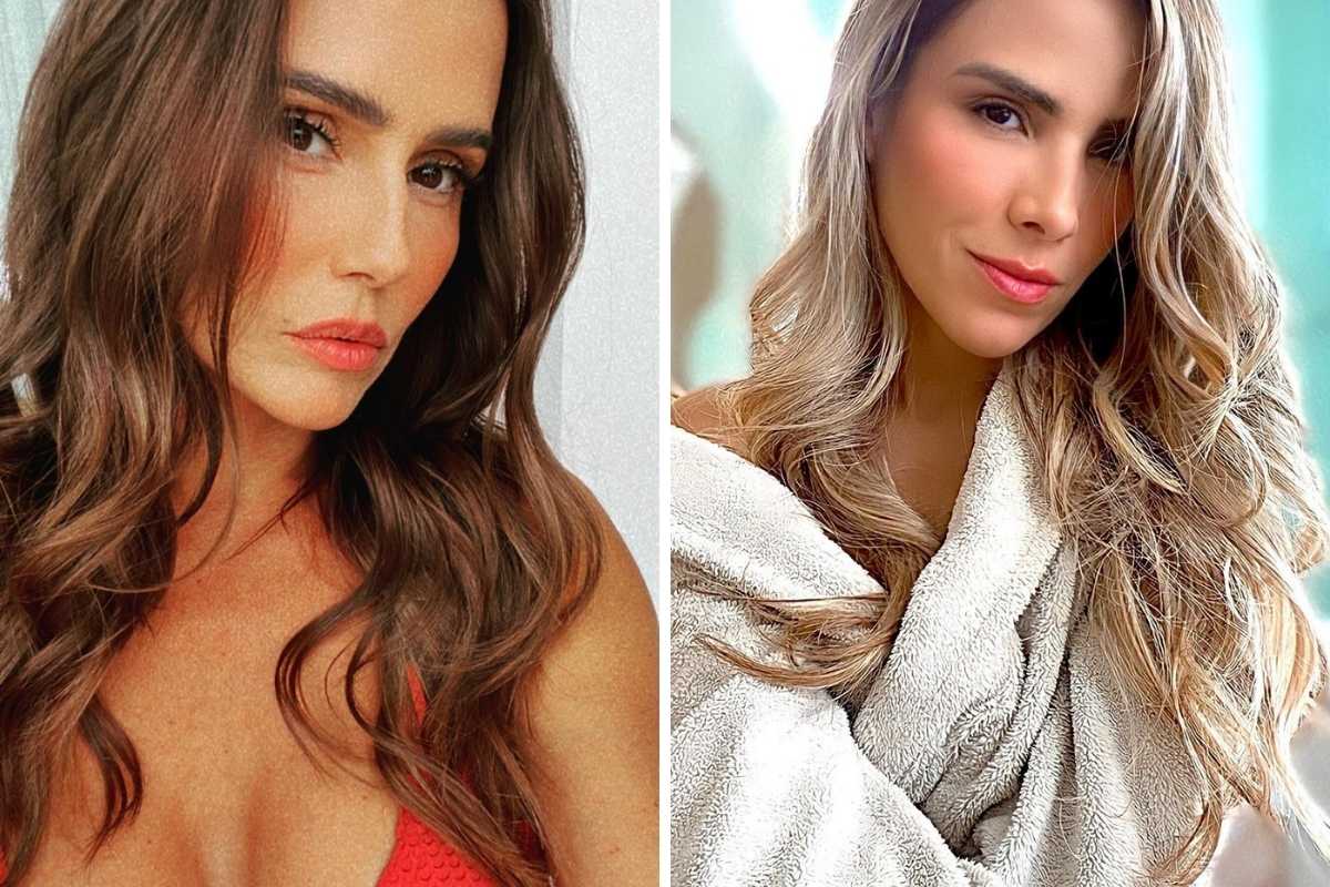 fotomontagem de selfies retratos de deborah secco e wanessa camargo