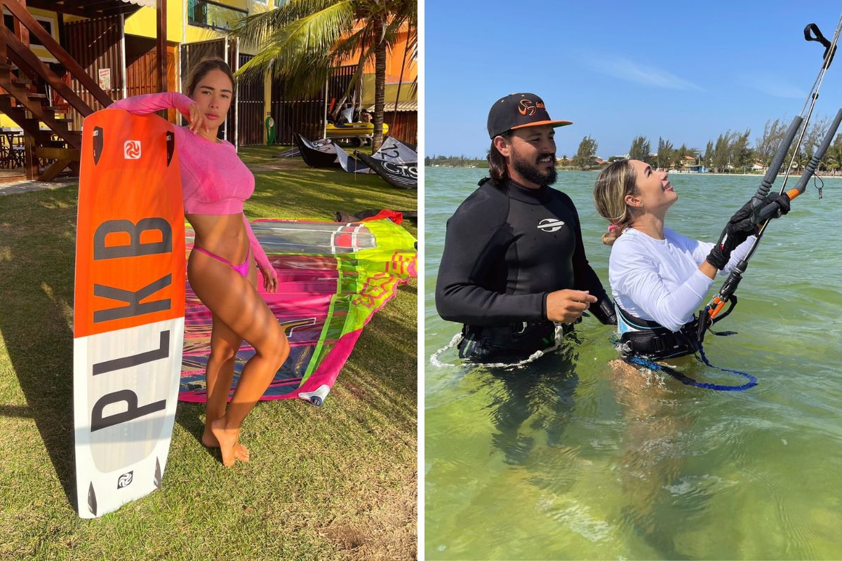 Jake Leal praticando kitesurf