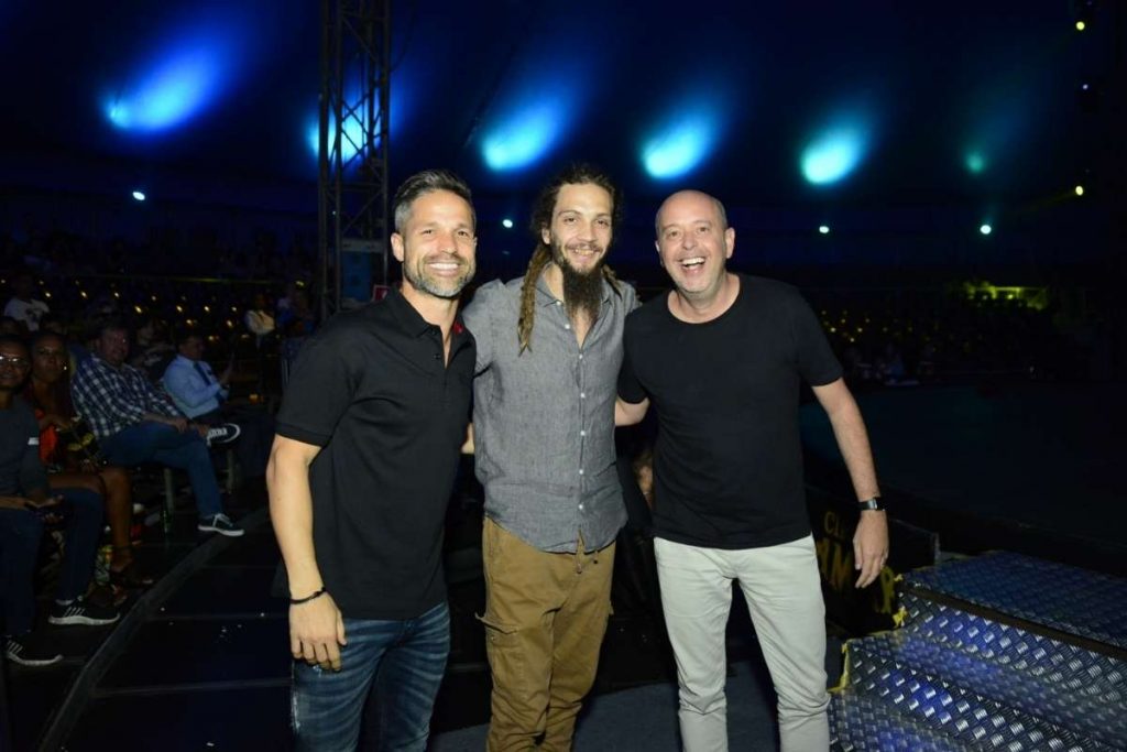 Diego Ribas, Pablo Vares e Alex Escobar no Circo Amar