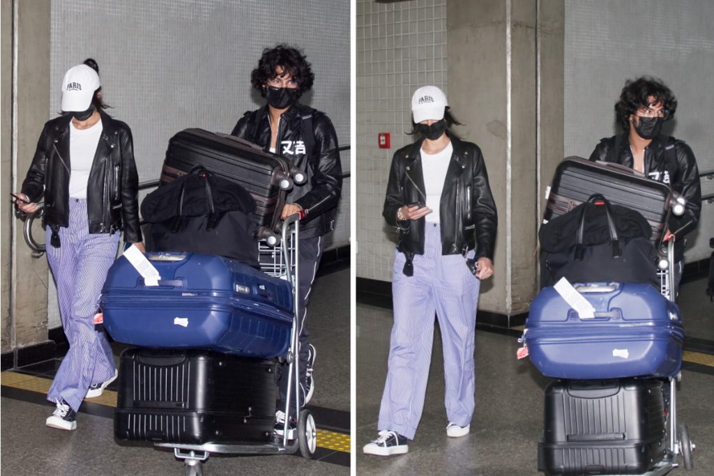 Xolo e Bruna Marquezine em aeroporto