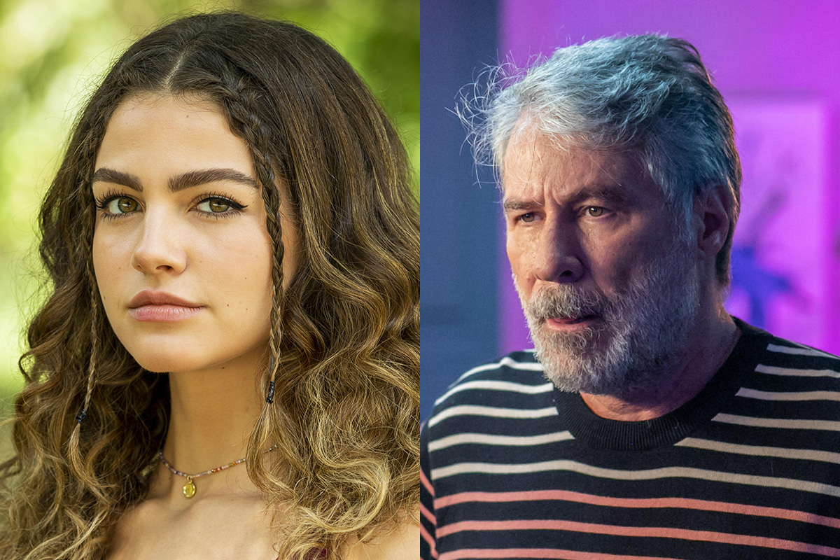 Lou (Vitória Bohn) e Joca (Leopoldo Pacheco) em Cara e Coragem