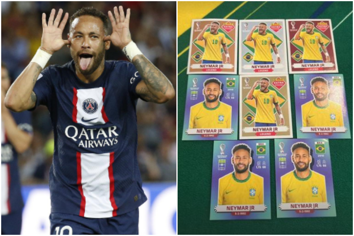 Neymar mostra coleção de figurinhas raras dele mesmo