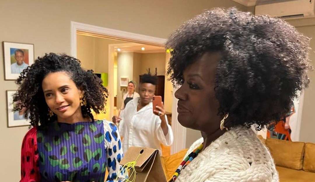 Taís Araújo e Lázaro Ramos recebem visita de Viola Davis