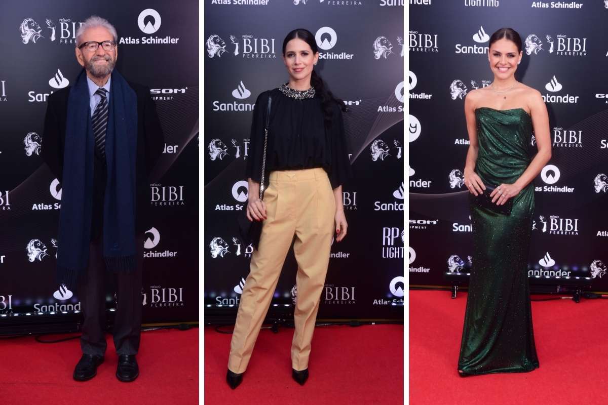 Juca de Oliveira, Mel Lisboa e Paloma Bernardi no prêmio Bibi Ferreira