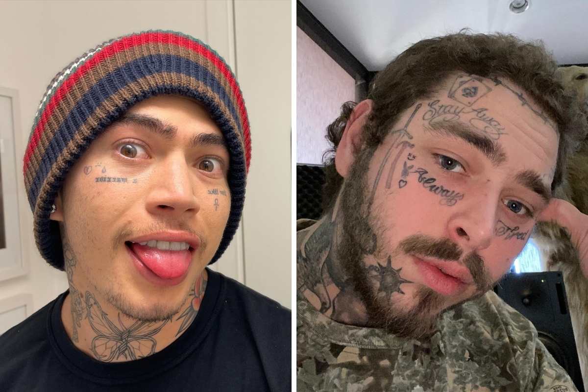 Whindersson Nunes e Post Malone posando para foto