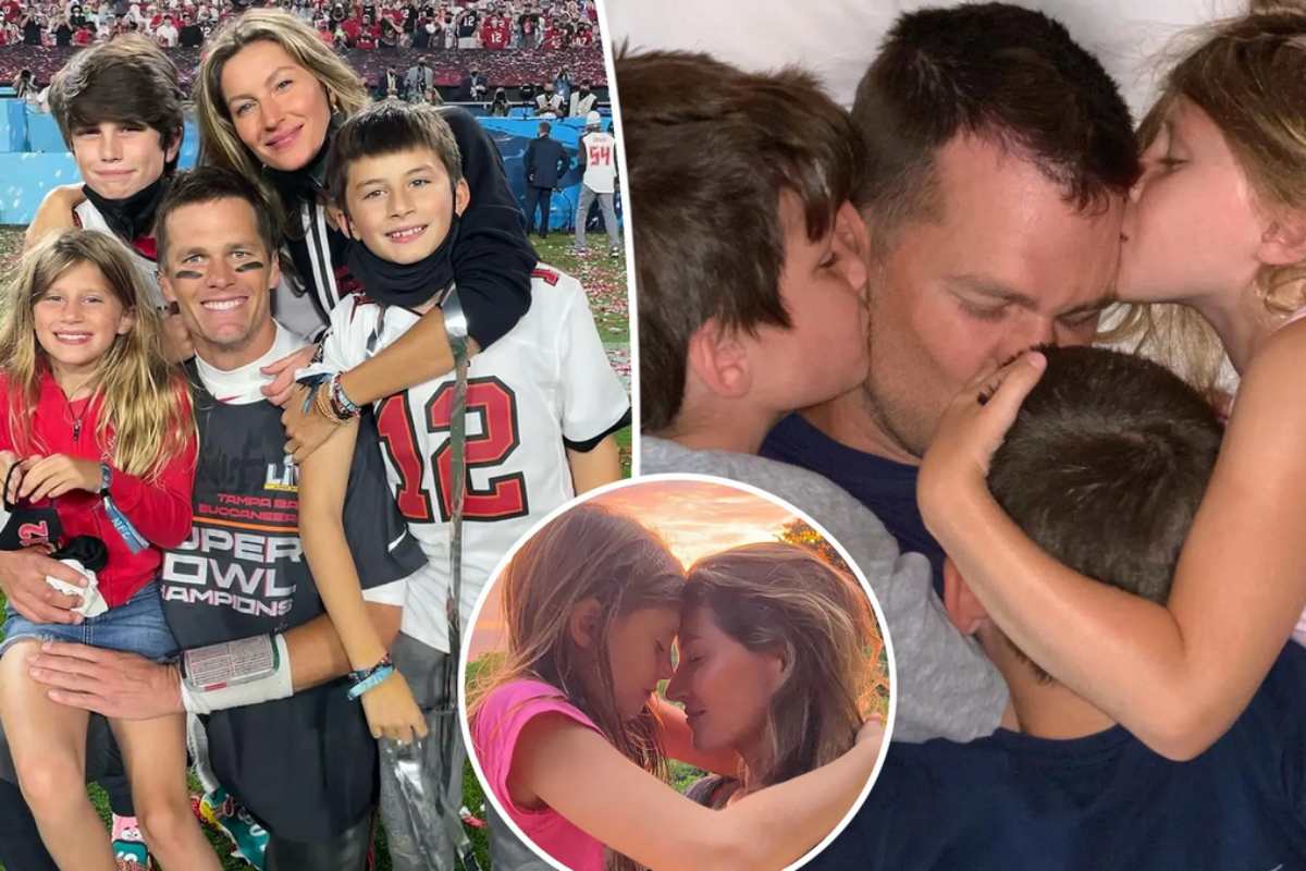 Gisele Bündchen e sua família com Tom Brady