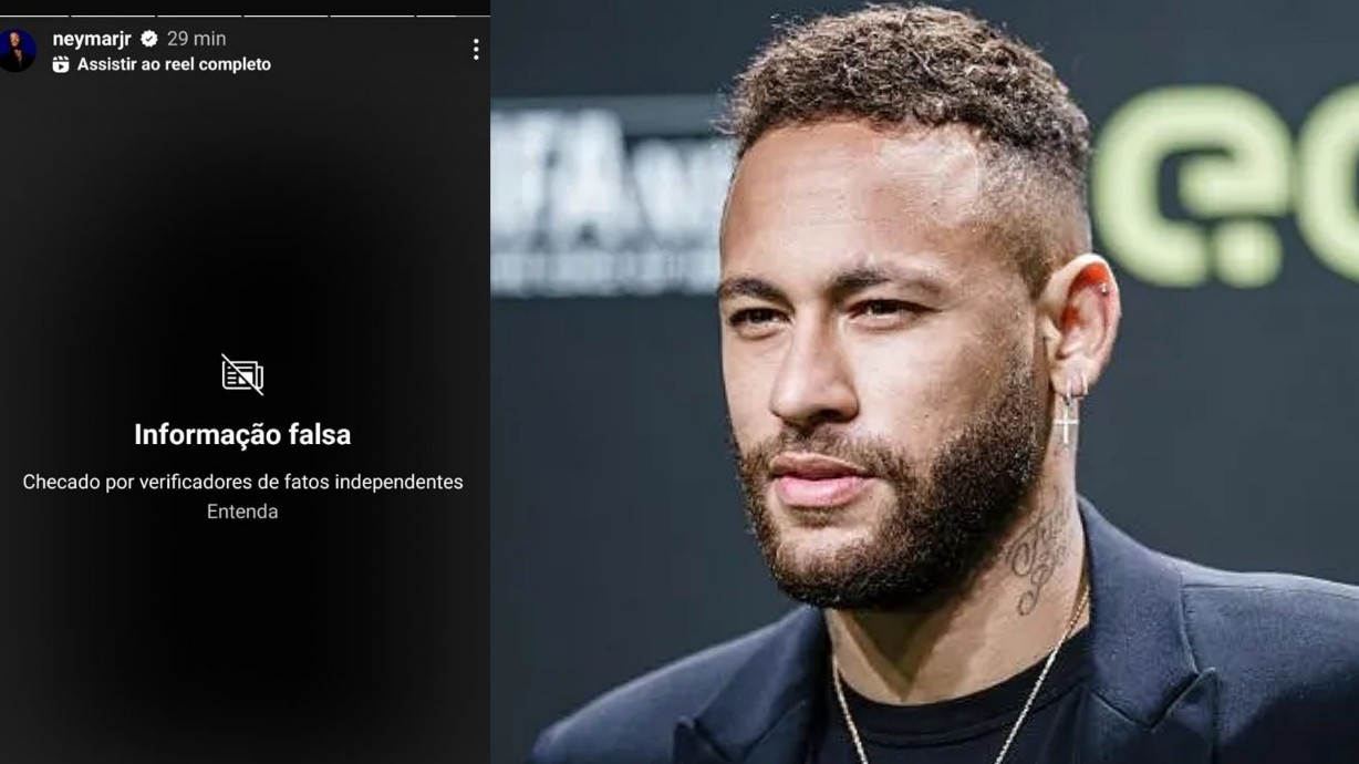 Neymar publica fake news e tem post notificado pelo Instagram