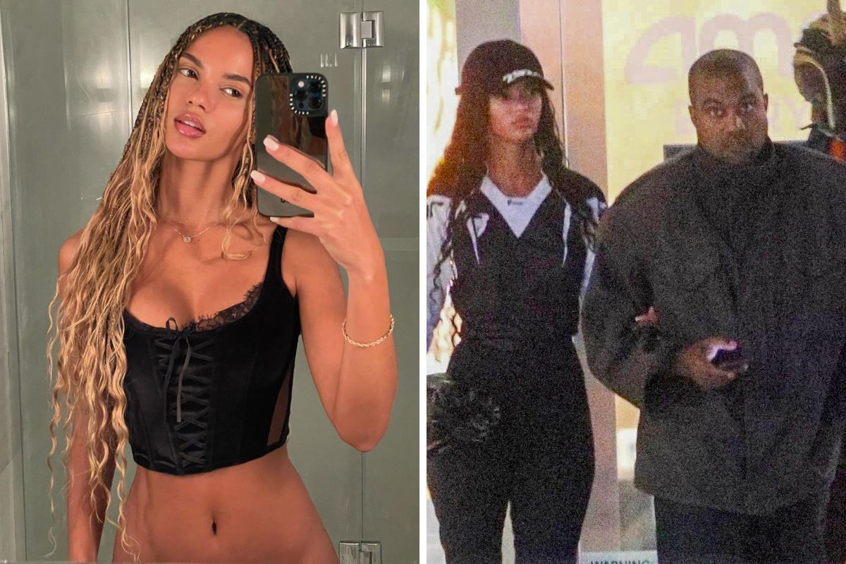 Modelo Juliana Nalú com Kanye West