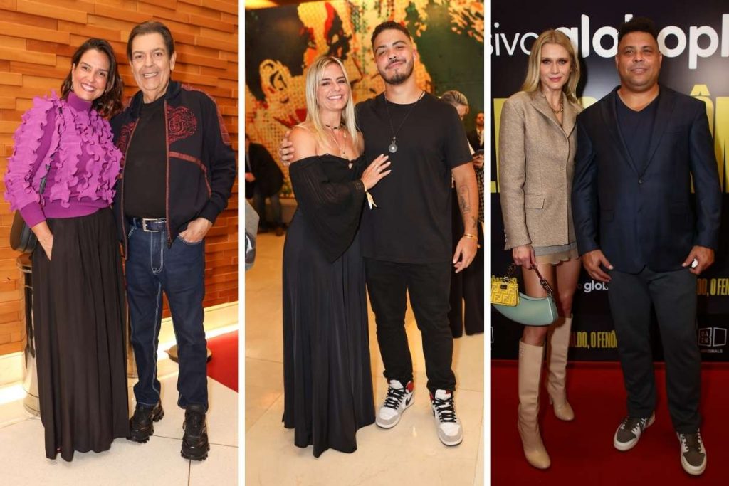 Faustão e esposa, Ronald e a mãe, Milene, Ronaldo e a esposa, Celina Locks