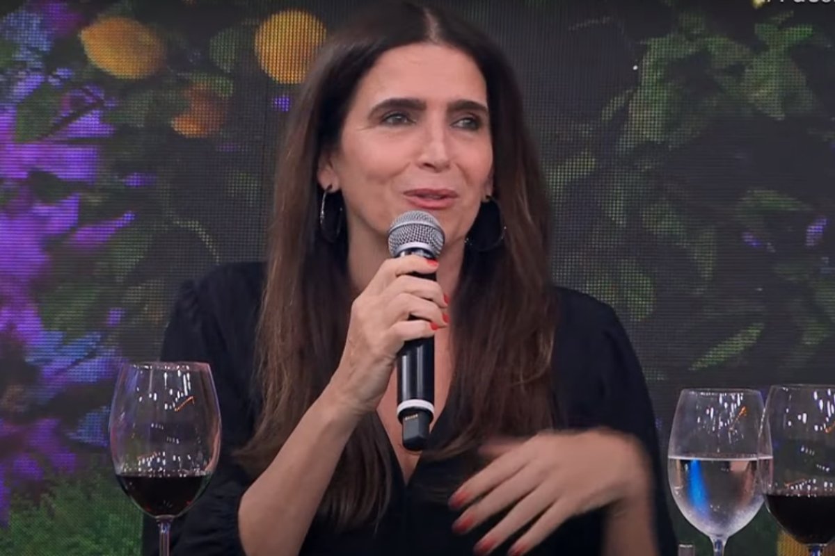 malu mader dando entrevista ao pizzaria do faustão na band