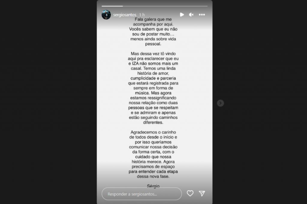 stories-de-sergio-santos-anunciando-separacao-de-iza-instagram-1024x683-2 Sérgio Santos anunciando separação de IZA nos stories do Instagram
