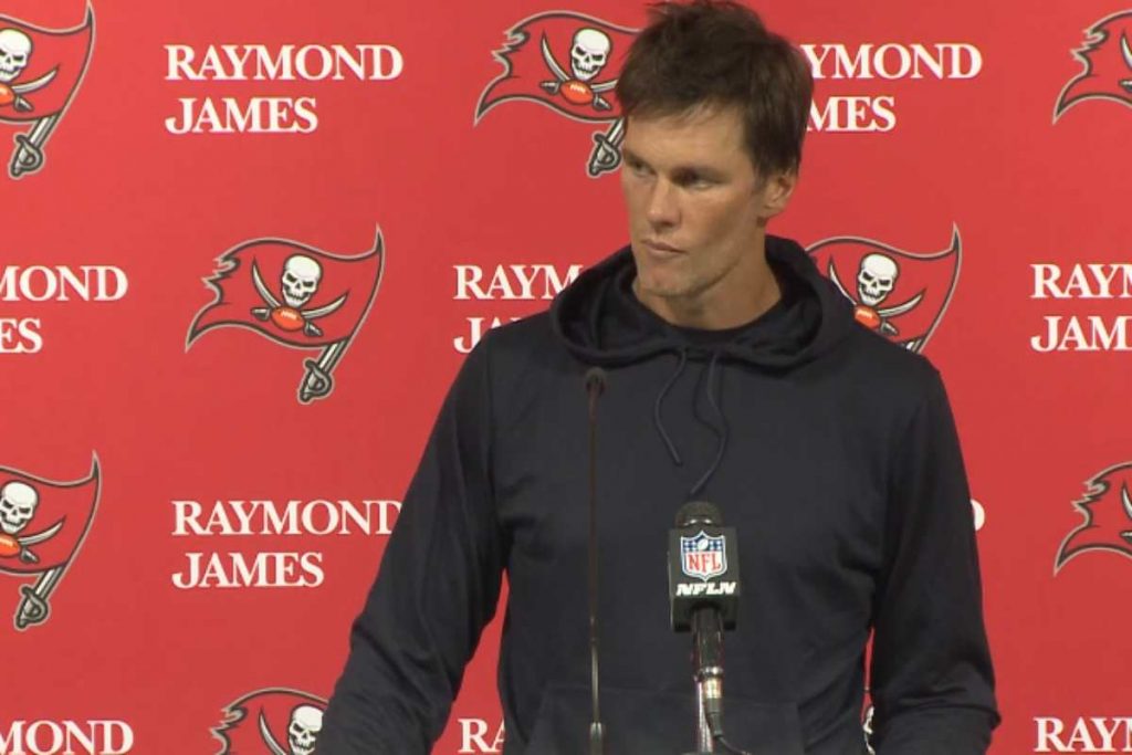 Tom Brady em coletiva com os Buccaneers