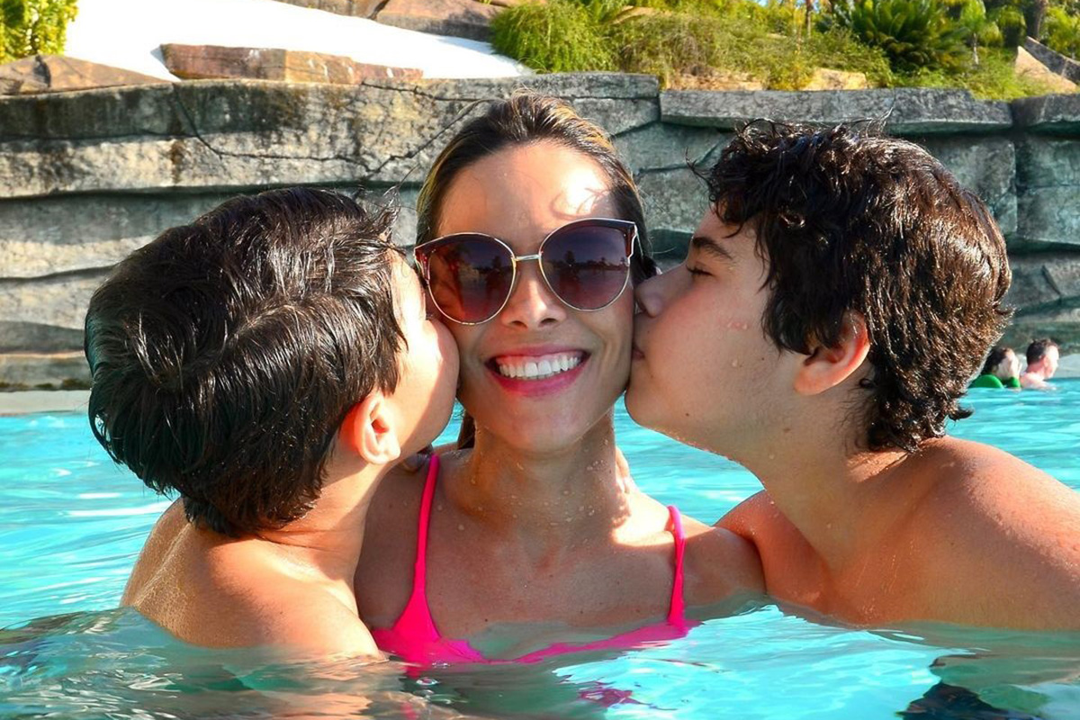 Wanessa com os filhos