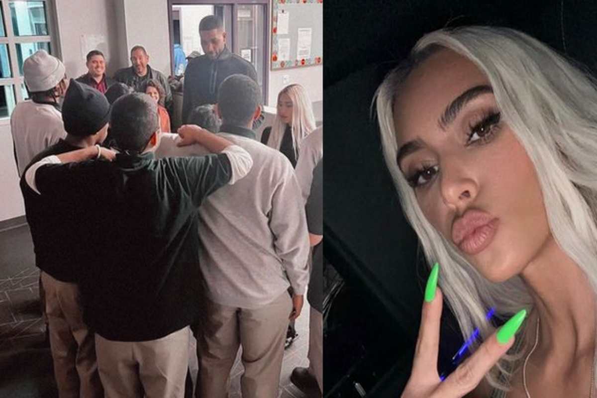 Kim Kardashian e Tristan Thompson com jovens encarcerados