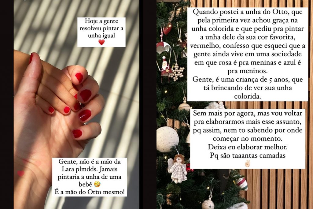 Mônica Benini rebate críticas após ter pintado as unhas do filho