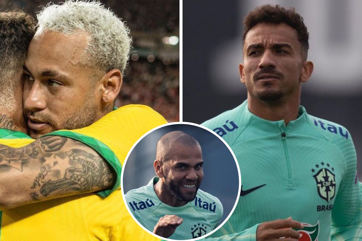 Neymar, Daniel Alves e Danilo da Seleção Brasileira