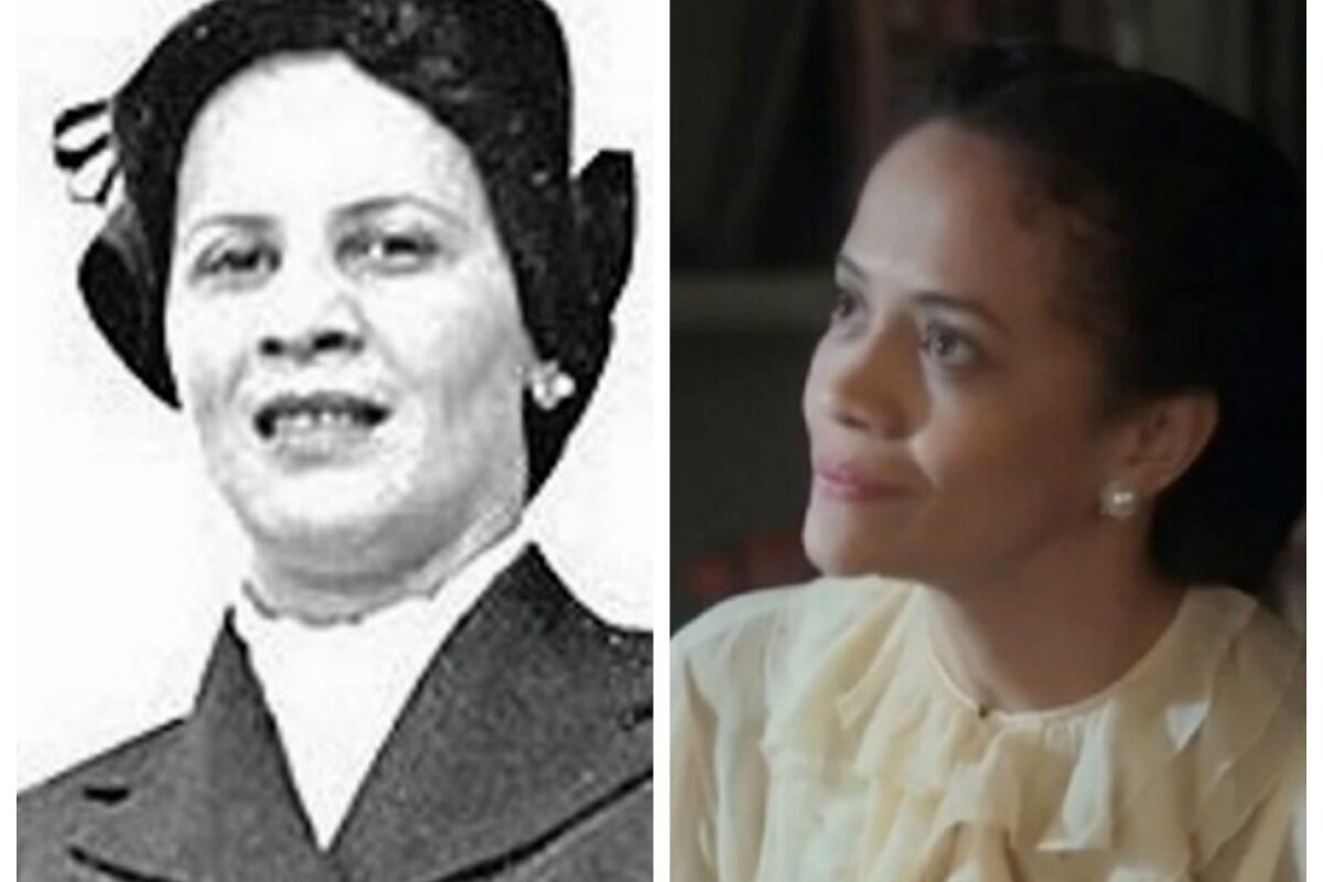 Virginia Leone Bicudo, psicanalista, e Aline Borges com personagem inspirada nela