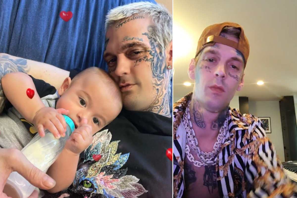 Aaron Carter com seu bebê