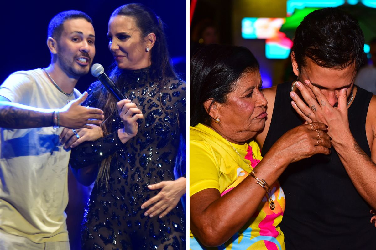 Carlinhos Mais se declarando a Ivete Sangalo e Lucas Guimarães chorando