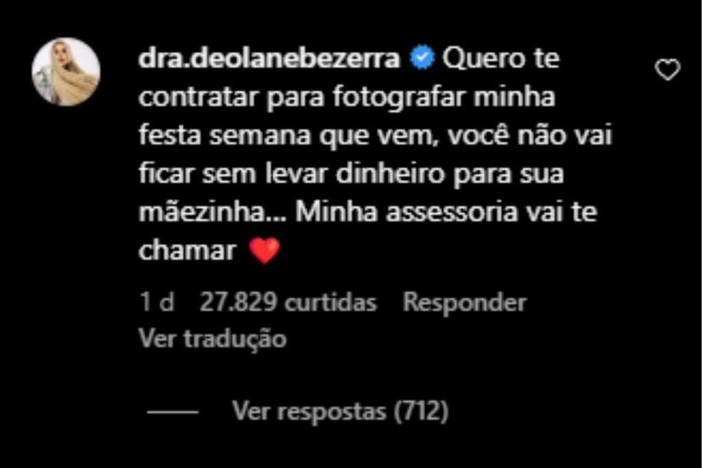 Deolane Comentário