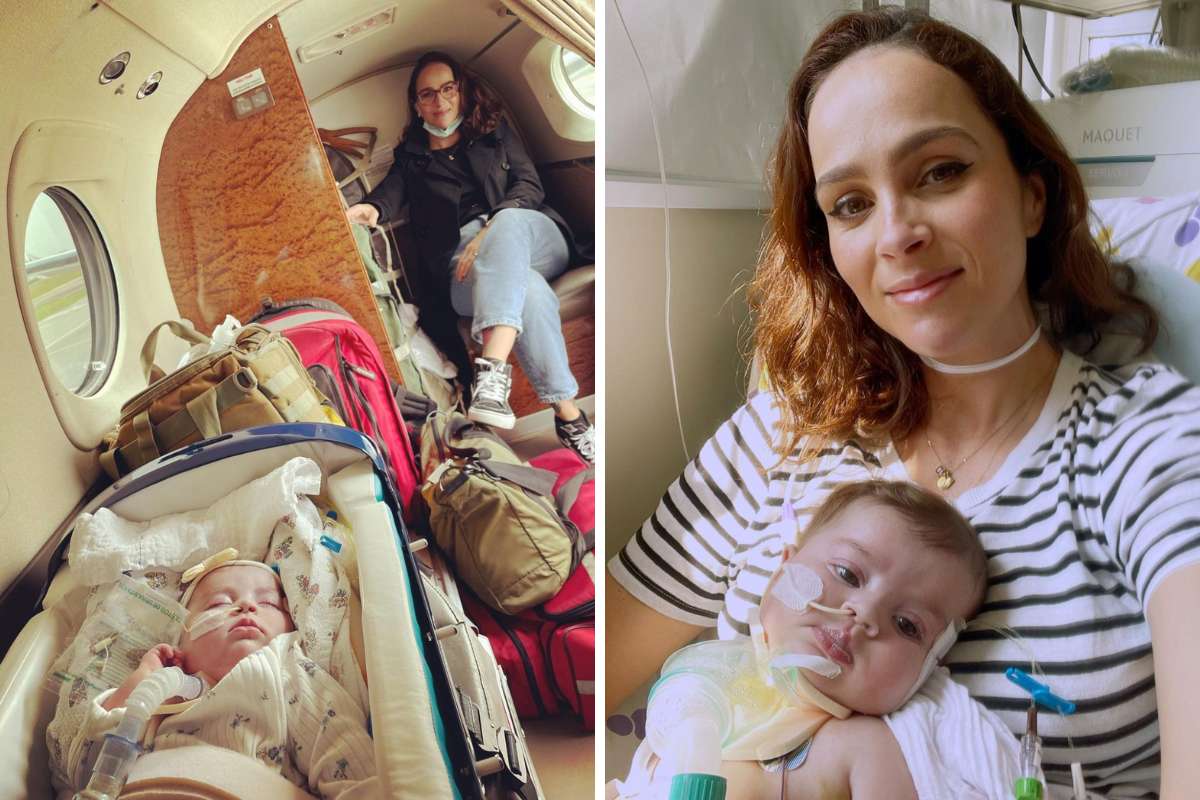 Letícia Cazarré com a filha