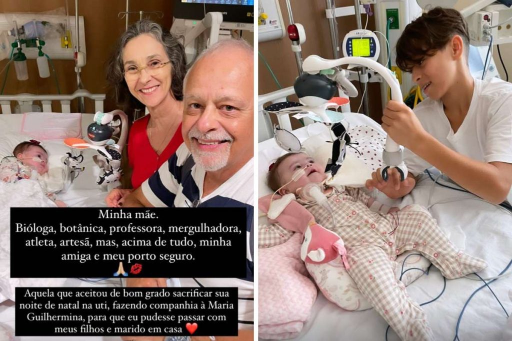 Família visita filha de Juliano Cazarré