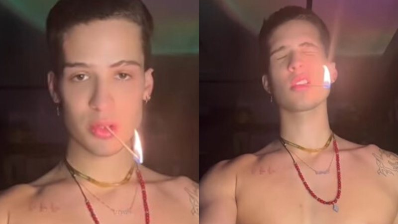 VÍDEO: João Guilherme se acidenta ao fazer desafio do TikTok: “Queimando”
