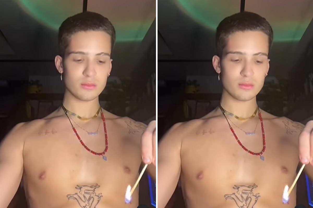 Joao Guilherme com fosforo na mao