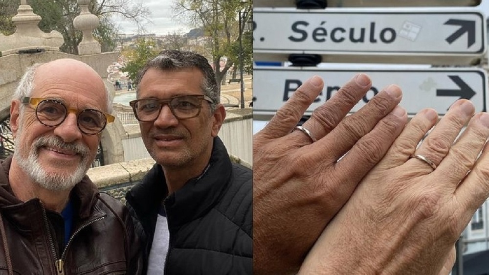 Após negar bissexualidade, ator Marcos Caruso se casa com técnico de enfermagem