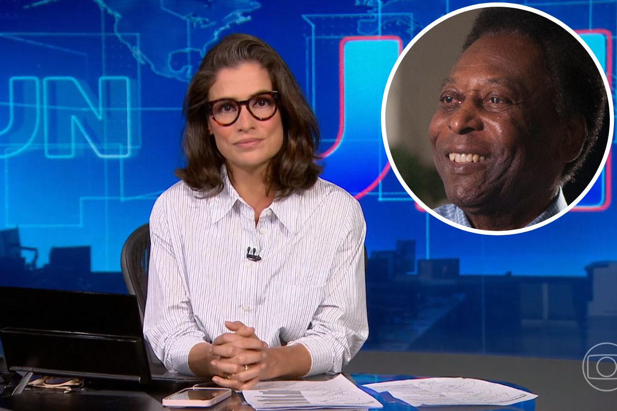 Renata Vasconcellos anunciando a morte de Pelé na Globo