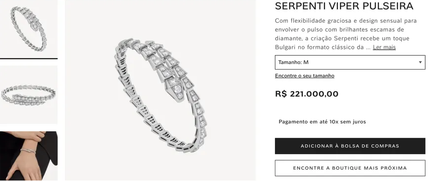 (Foto: reprodução/Loja Oficial Bulgari)