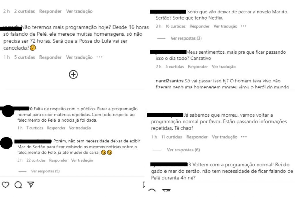 Público reclama de cancelamento da novela para transmissão de notícias de Pelé