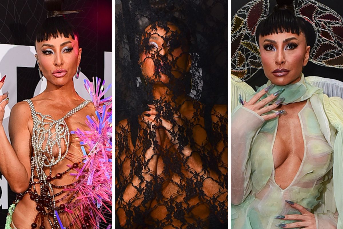 Fotomontagem de Sabrina Sato com vários looks em premiação do TikTok