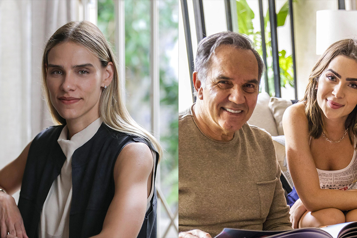 Sarah (Isabelle Nassar), Guerra (Humberto Martins) e Chiara (Jade Picon) em Travessia