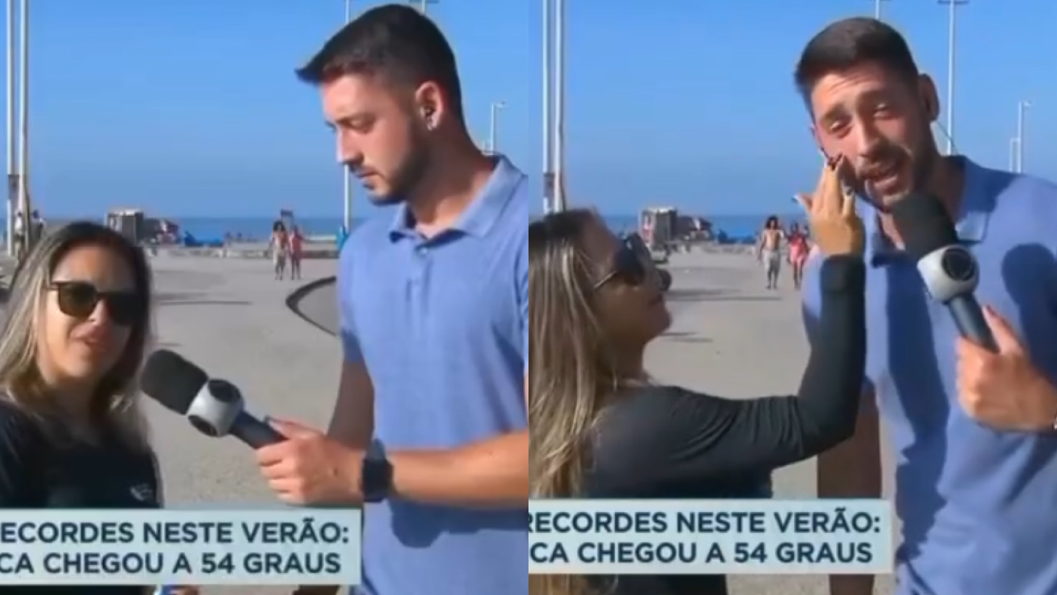 Repórter da Record é tietado ao vivo por entrevistada; veja o vídeo