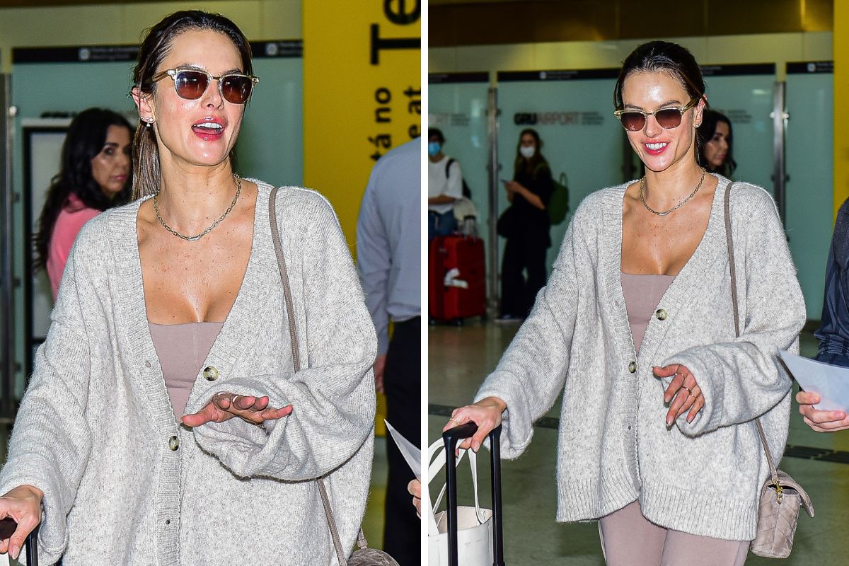 Alessandra Ambrósio no aeroporto em São Paulo