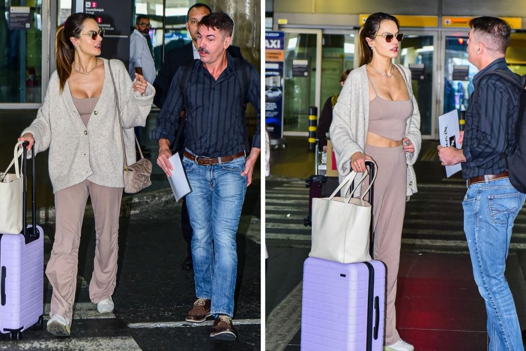 Alessandra Ambrósio no aeroporto em São Paulo