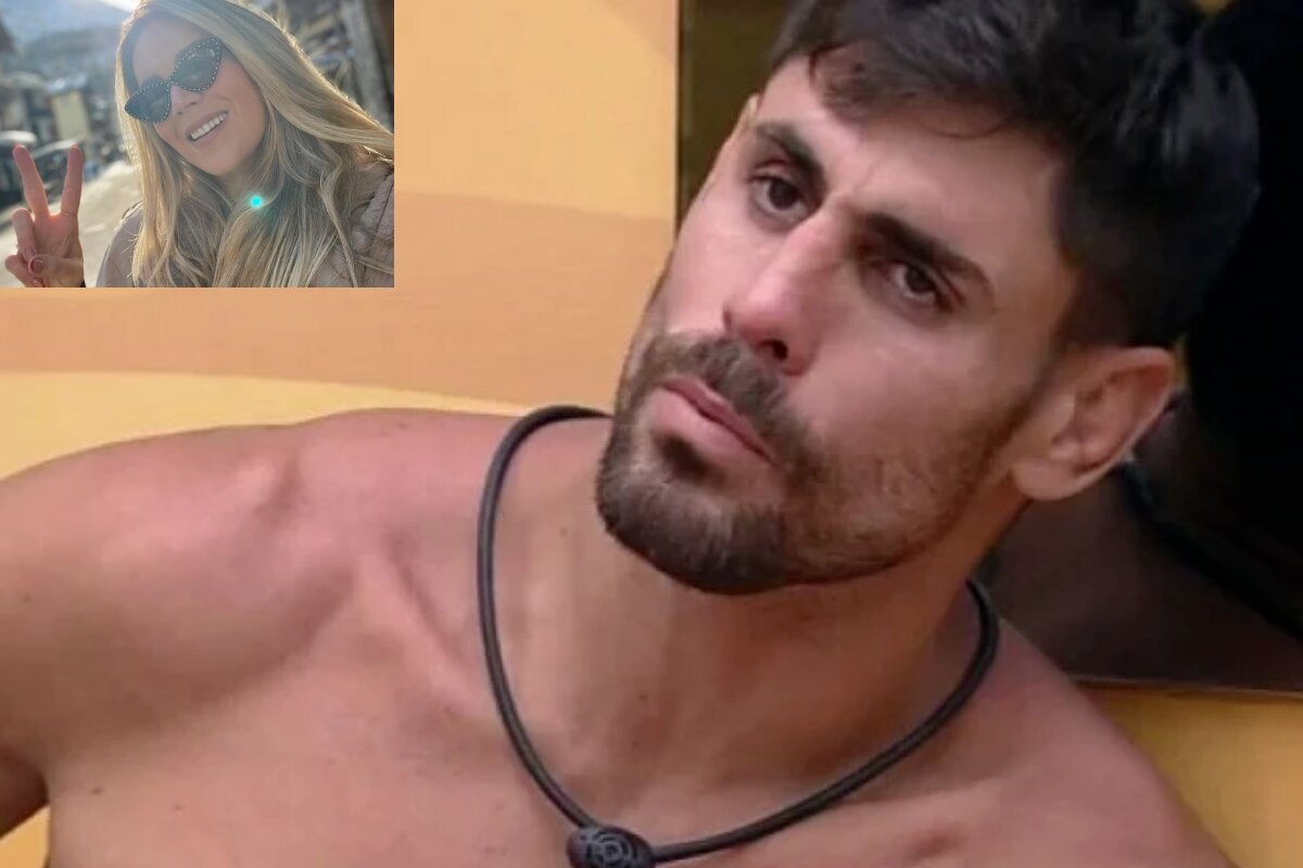 Cara de Sapato sem camisa e a ex-mulher dele, Monise Alves, no detalhe