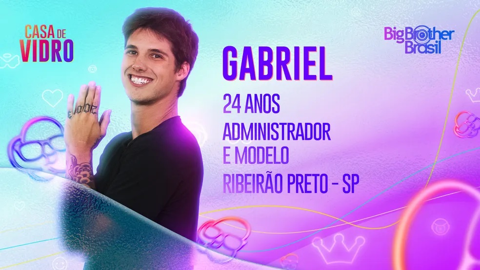 Gabriel está na Casa de Vidro, do BBB23