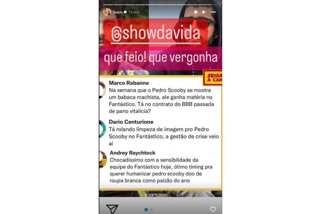 luana piovani reagindo a pedro scooby no fantástico