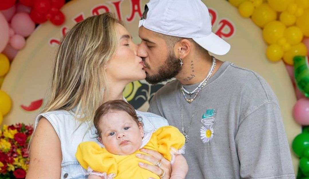 Virginia e Zé Felipe compartilham festa de 3 meses de Maria Flor