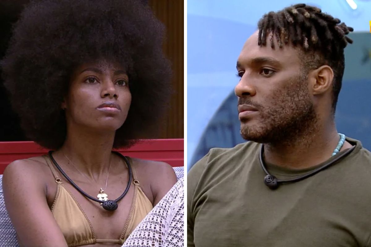 Tina com cabelo black power e Fred Nicácio
