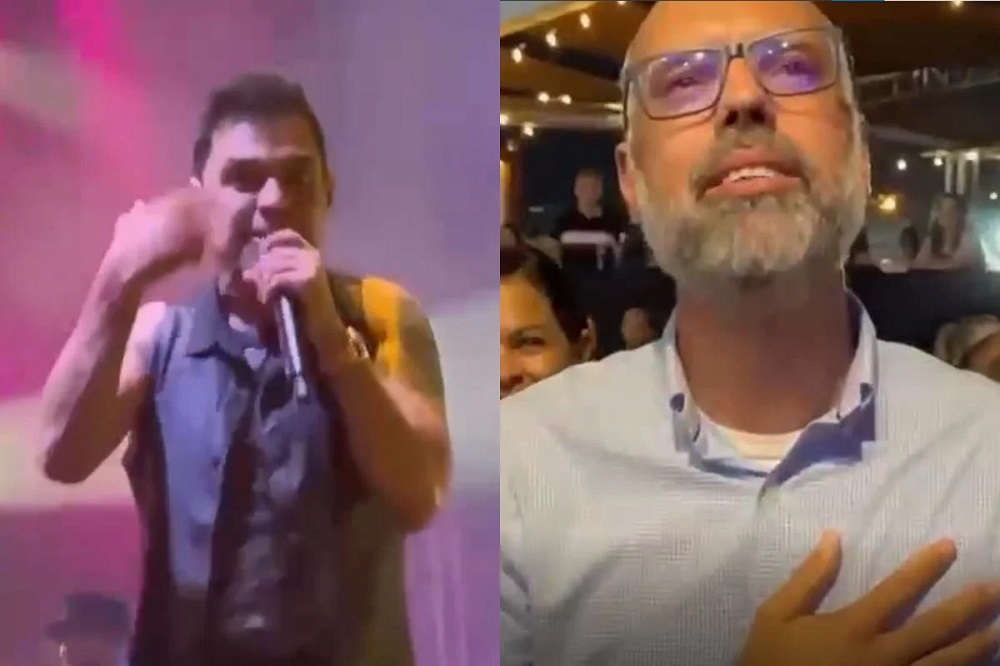 VÍDEO: Durante show nos EUA, Zezé Di Camargo rasga elogios para blogueiro bolsonarista foragido da justiça