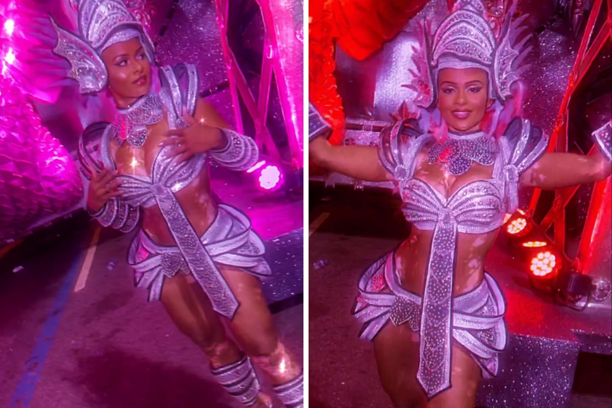 Natália Deodato antes de desfilar pela Beija-Flor