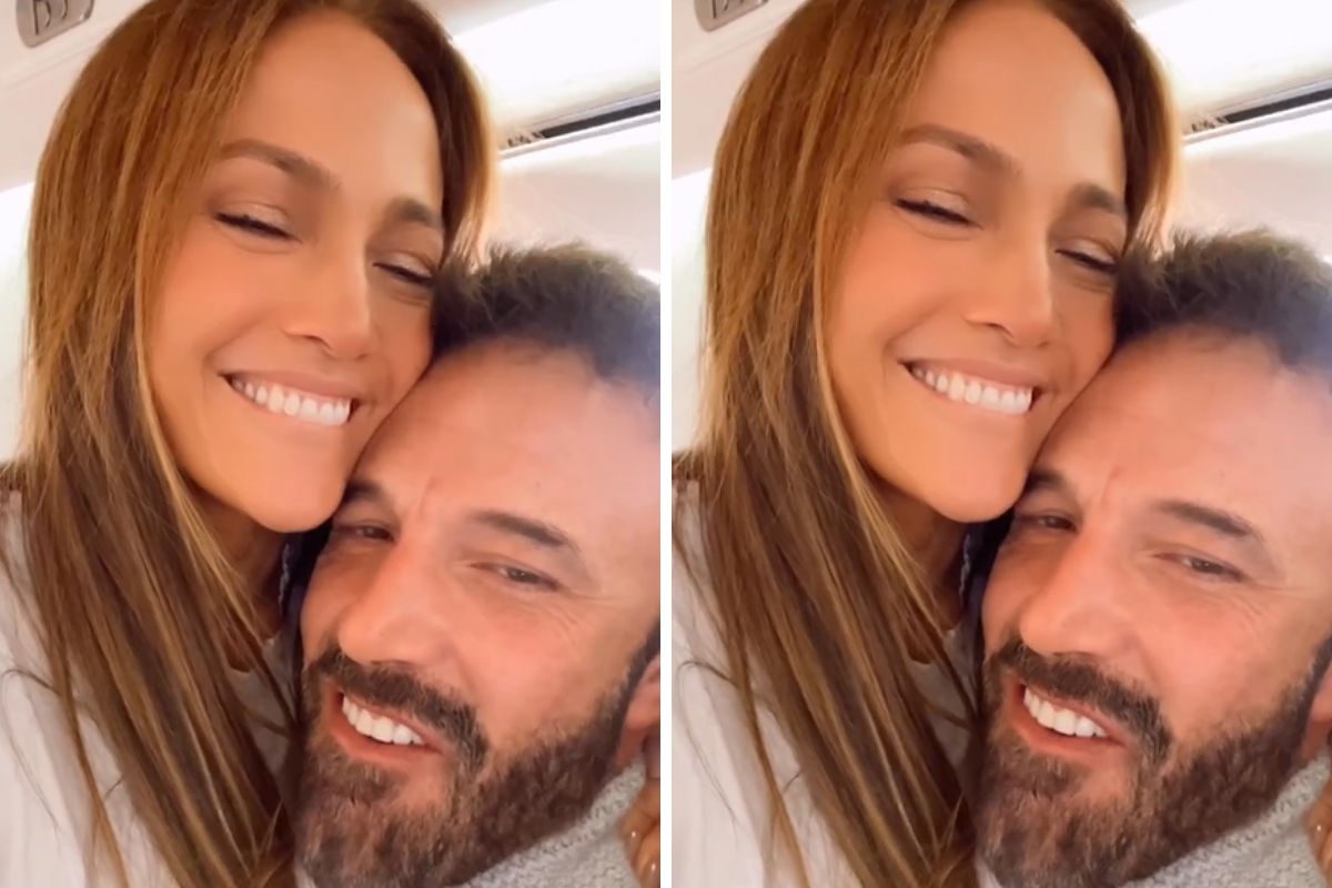 Ben Affleck encostado no peito de Jennifer Lopez