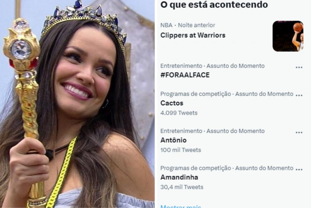 Juliette e hashtag do Fora Alface no Twitter