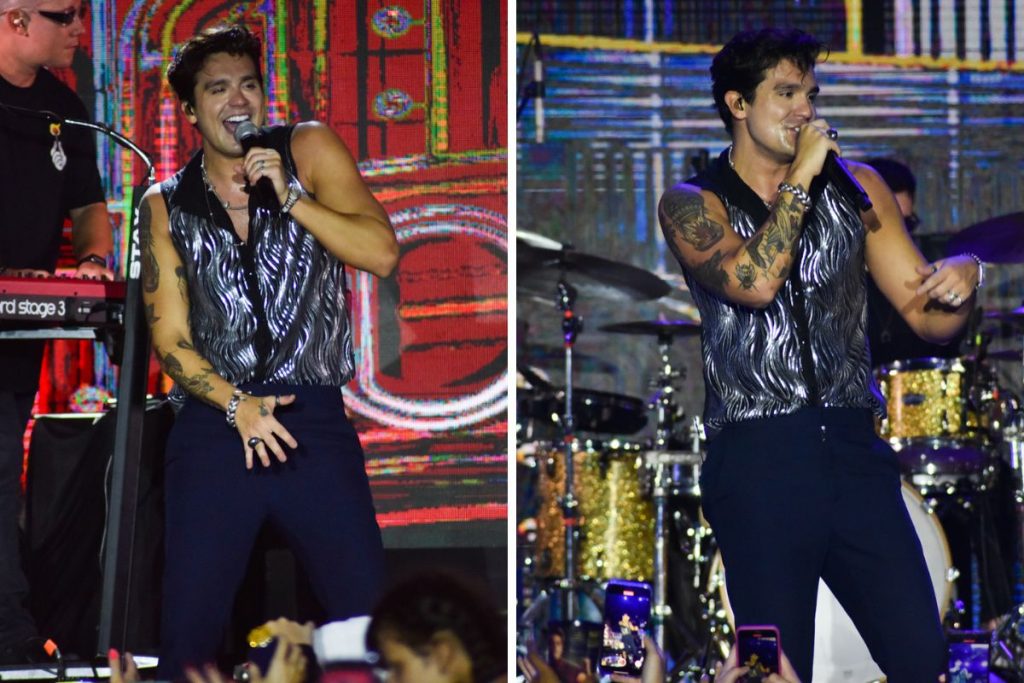 Luan Santana durante show em navio