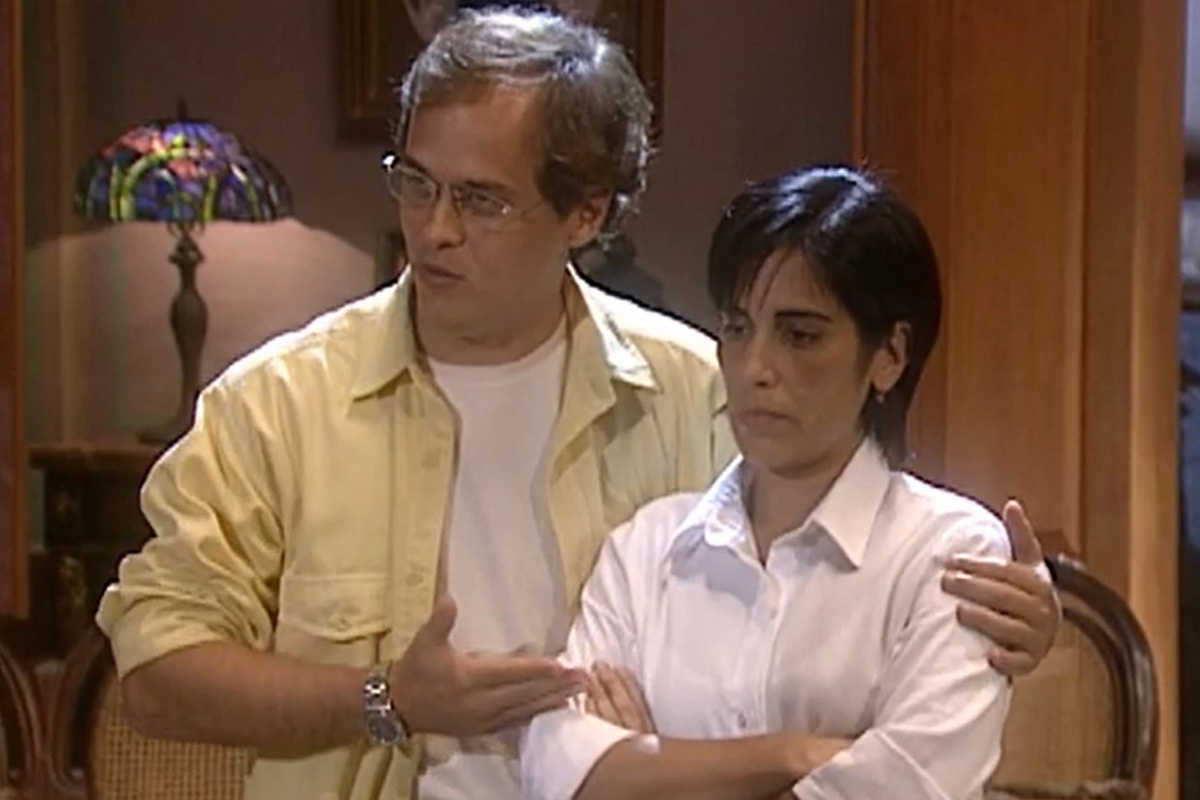 Otávio (Guilherme Fontes) e Rafaela (Glória Pires) em O Rei do Gado